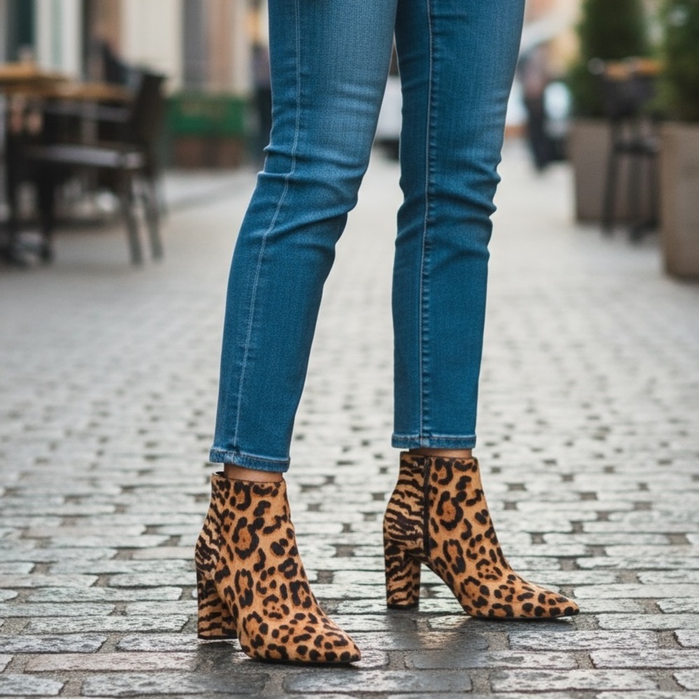 Antonio Melani Leopard/Tiger Print Fur Bootie